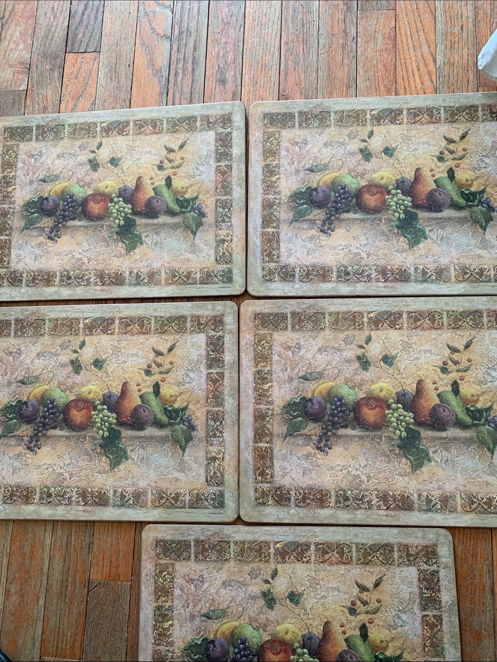 Pimpernel Fruit Still Life Placemats 5 Cork Bottom - Neutral Tones